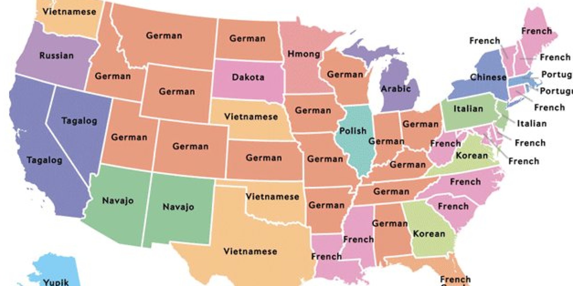 The Most Commonly Spoken Language In Each State Besides English And