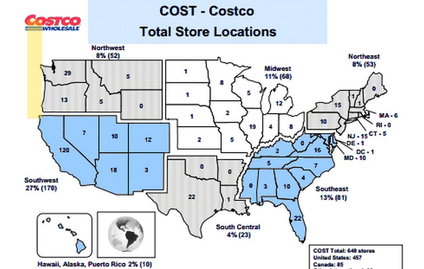 Costco Locations Map