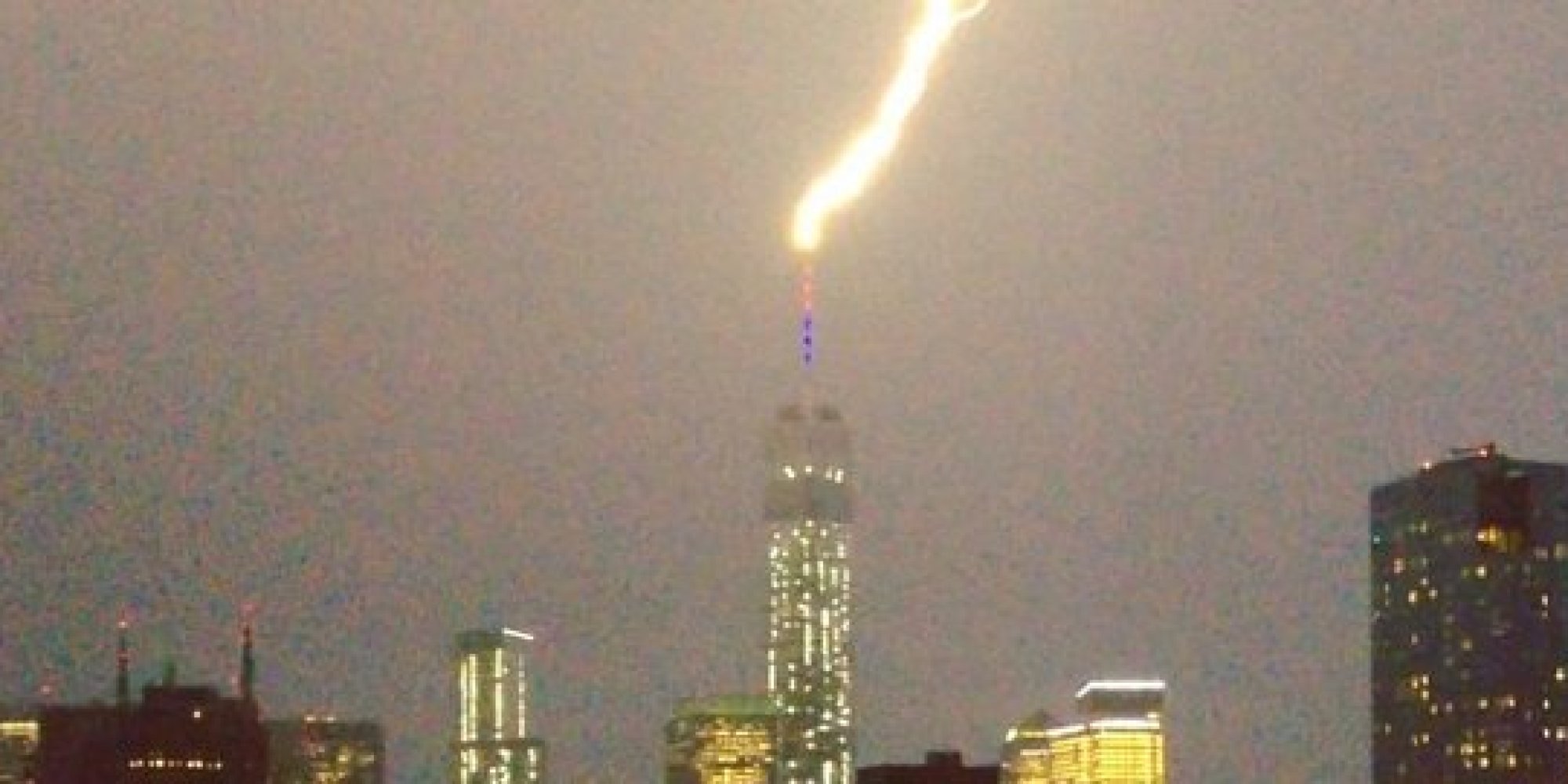 Lightning Strikes One World Trade Center As Thunderstorms Overwhelm New 