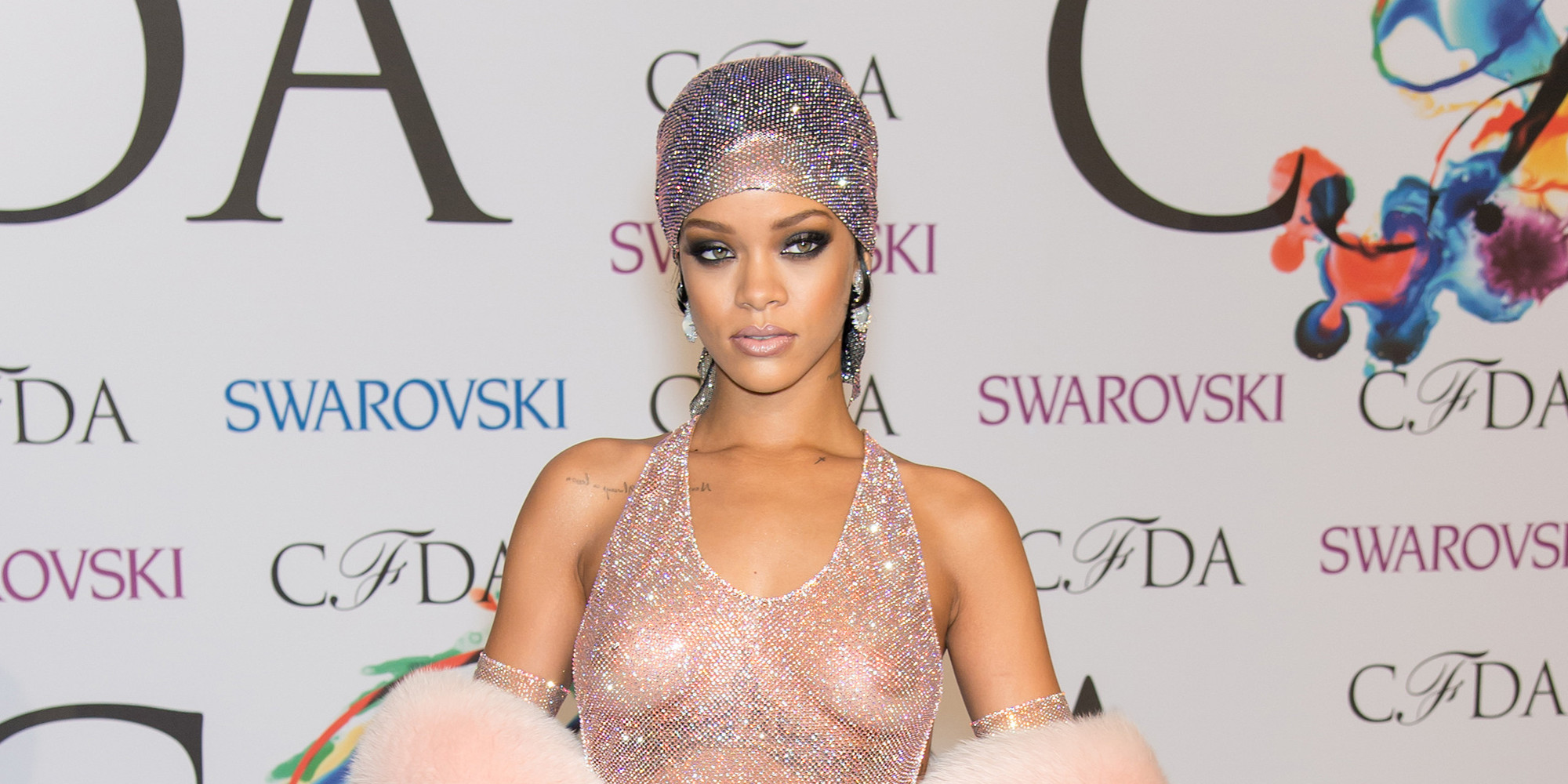 rihanna see thru dress