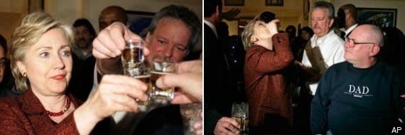 Hillary Drinking