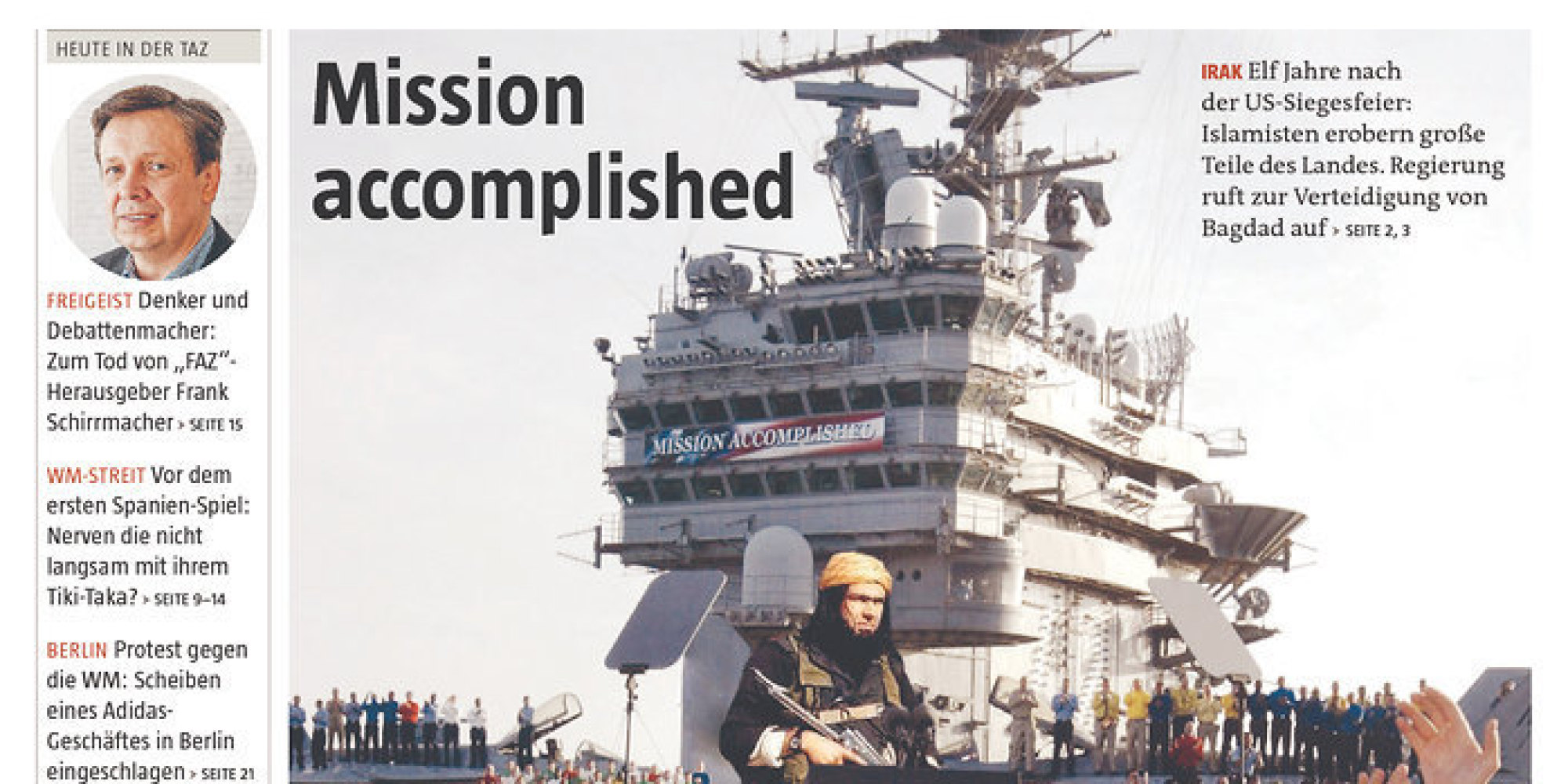 Newspaper's Iraq Front Page Takes A Big Shot At George W. Bush | HuffPost