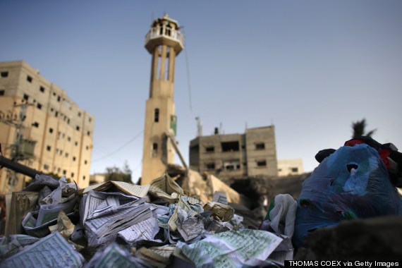 gaza mosque destroyed
