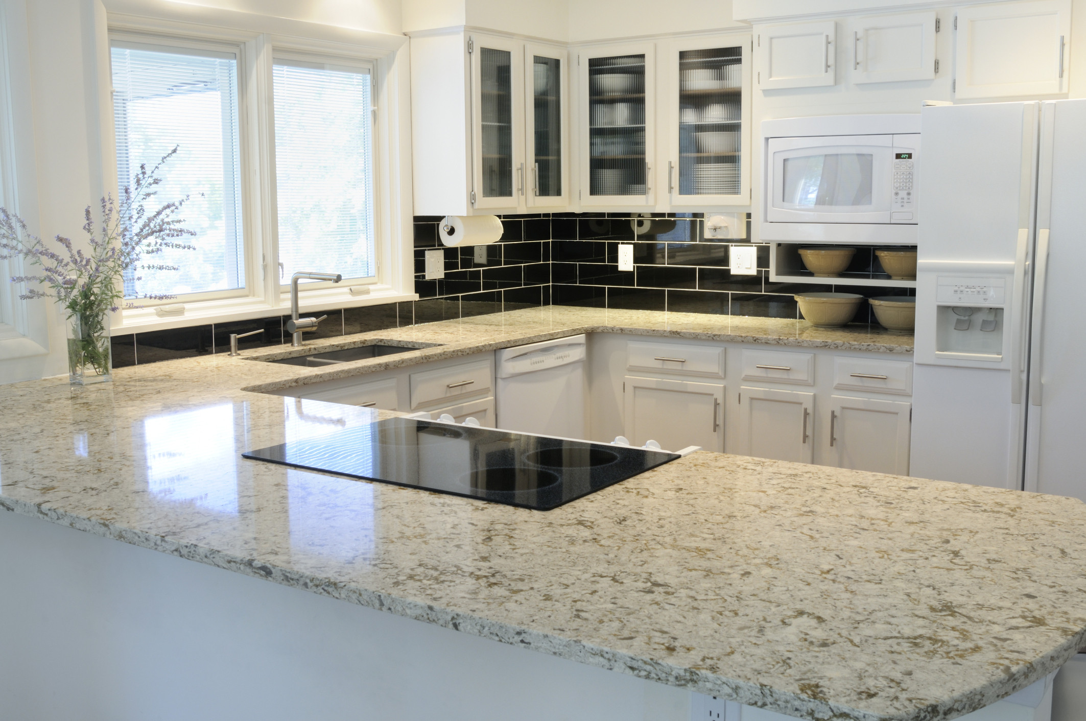 White Kitchens with Granite Countertops