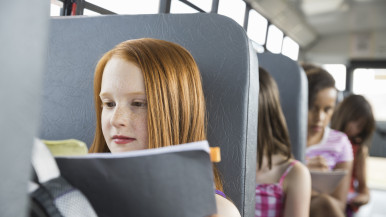 girl on school bus