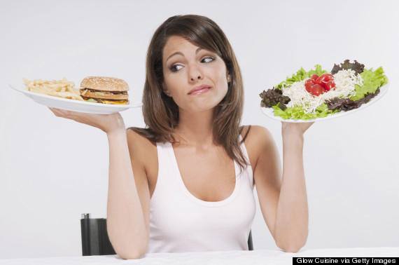 woman fast food healthy