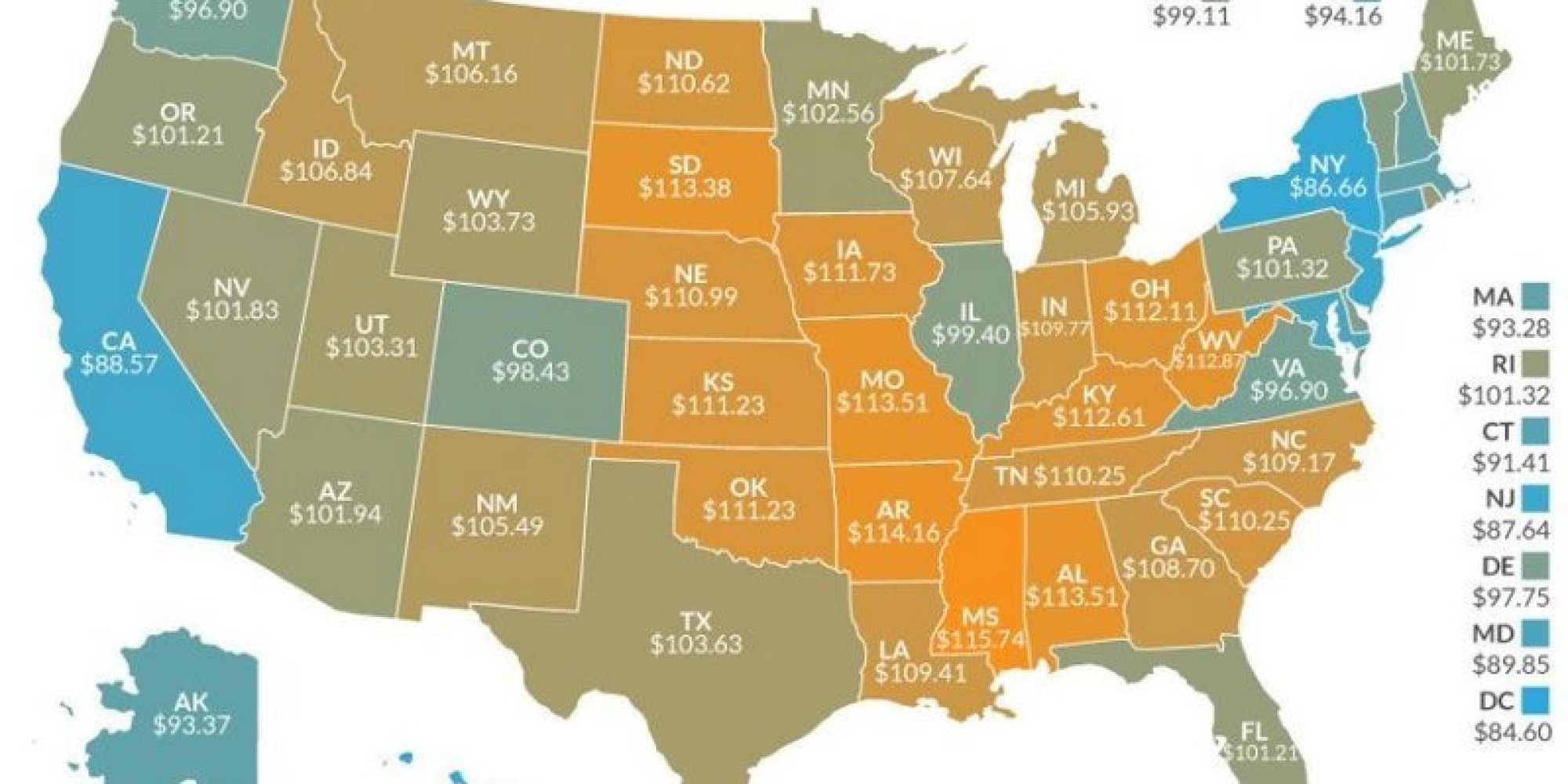 here-s-what-100-is-worth-in-each-state-huffpost