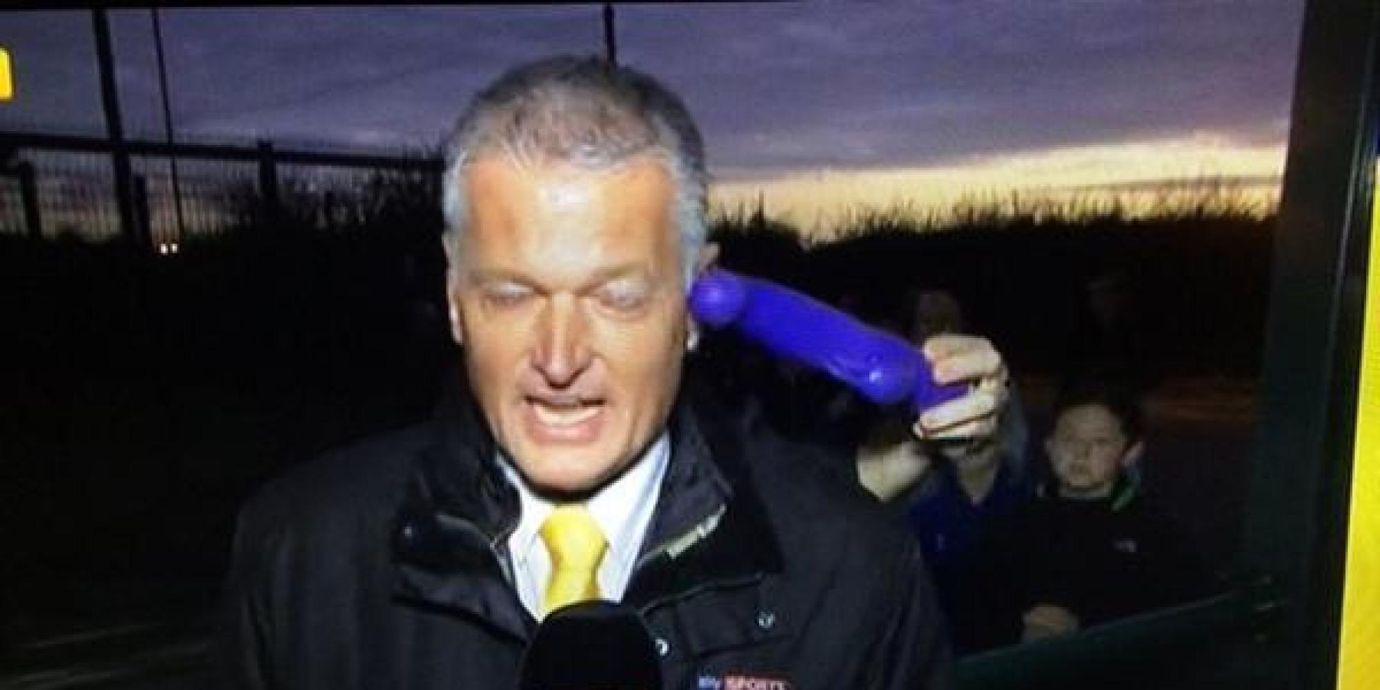 Deadline Day Sky Sports News Presenter Has Blue Dildo Shoved In His Ear 4226