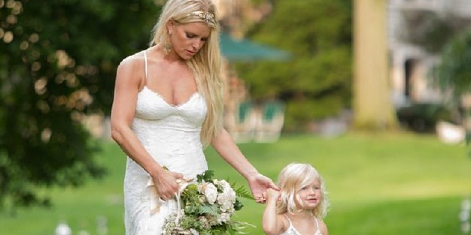 Jessica Simpson Wows In White Bridesmaid Dress At Sister Ashlee's Wedding HuffPost