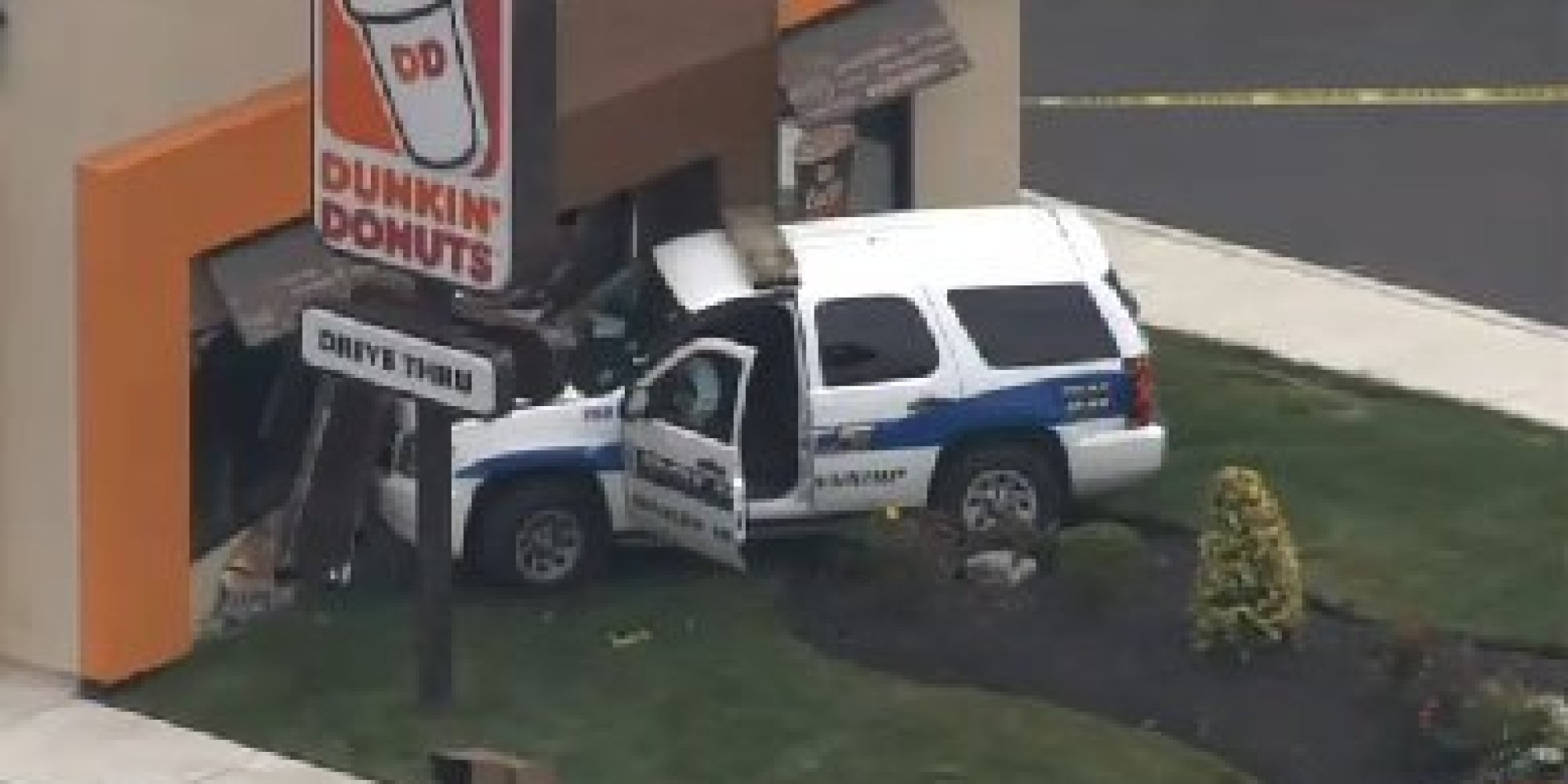 Police Car Crashes Into Dunkin Donuts Photo Huffpost