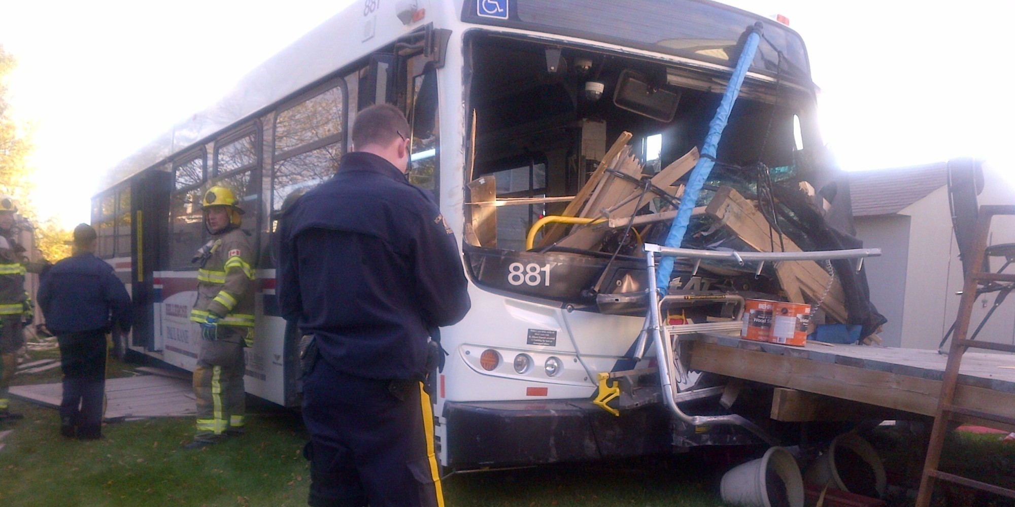 St. Albert Bus Crashes Through 2 Backyards (PHOTOS) - Huffington Post Canada