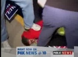 s RAND PAUL SUPPORTER STOMPS HEAD large Liberal activist stomped  outside Rand Paul Jack Conway debate