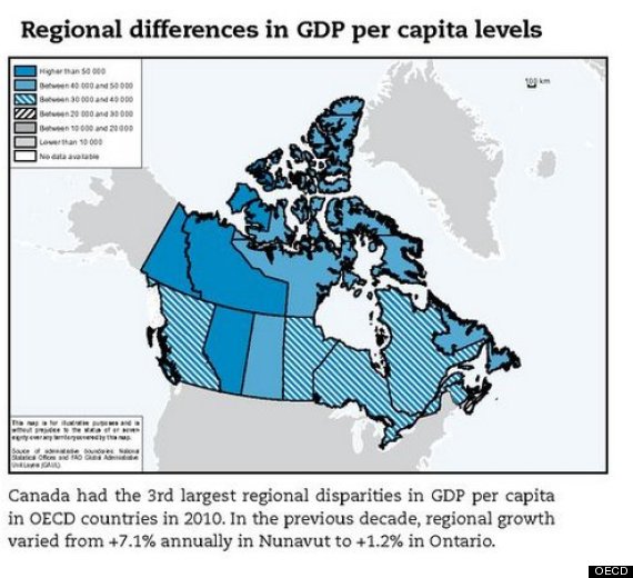 oecd canada regional disparity