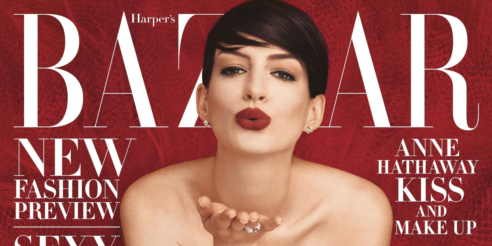 Anne Hathaway Covers Harper S Bazaar Proves She S A Badass Huffpost