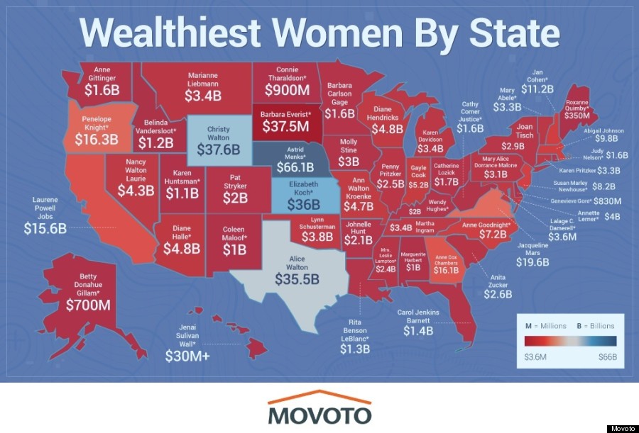 Wealthiest Women by State