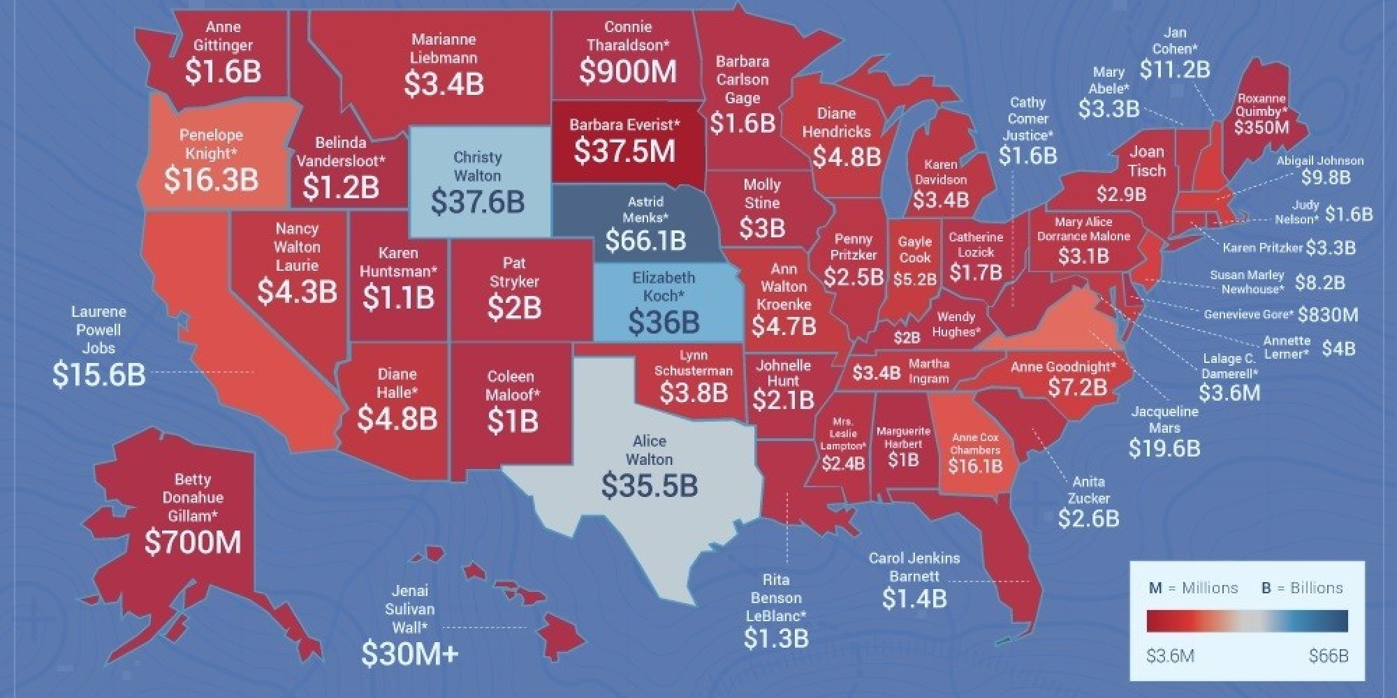 Map Shows The Wealthiest Women By State Calgary Boudo 7044