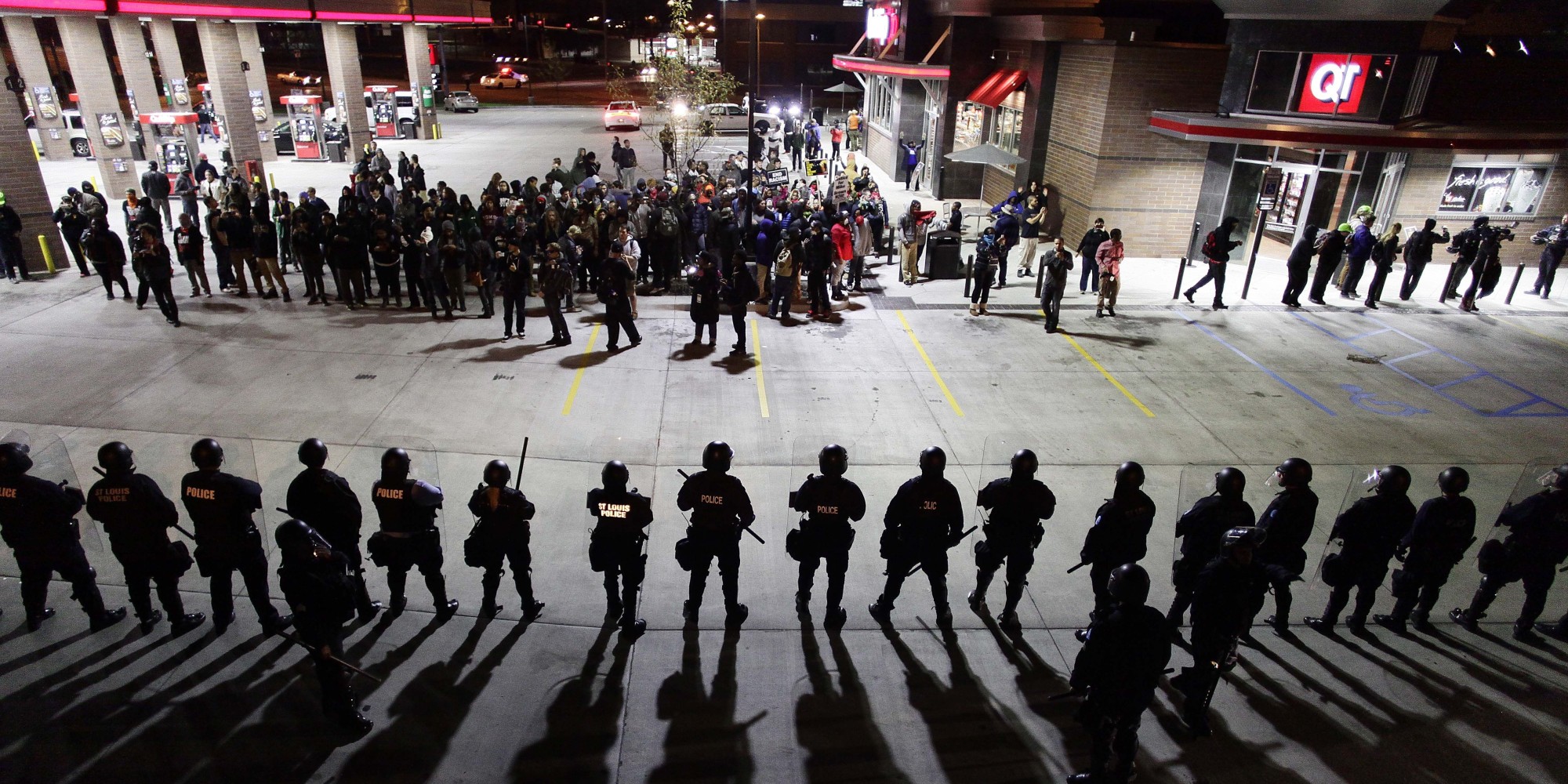 St. Louis Police PepperSpray Protesters At LateNight Demonstration