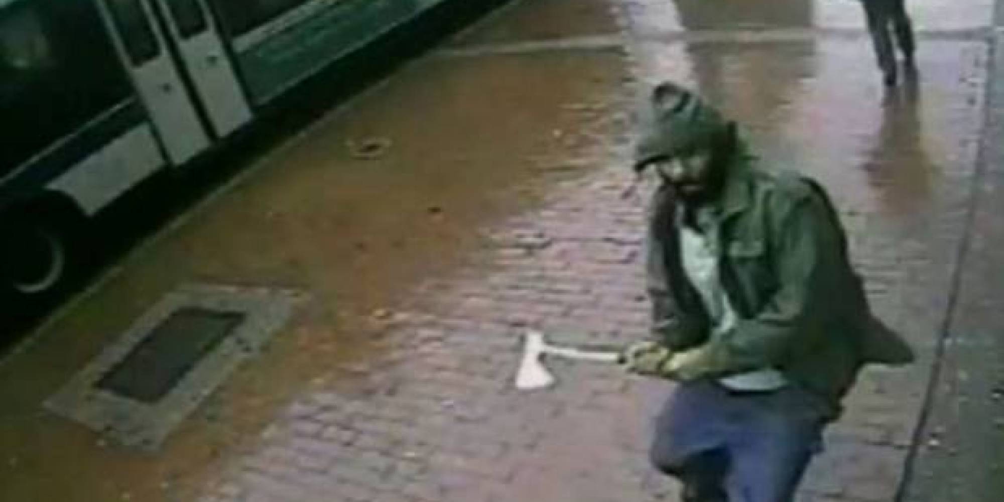 Axe-Wielding Man Attacks Police Officers In New York Captured On CCTV ...