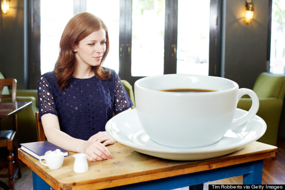 enjoying coffee