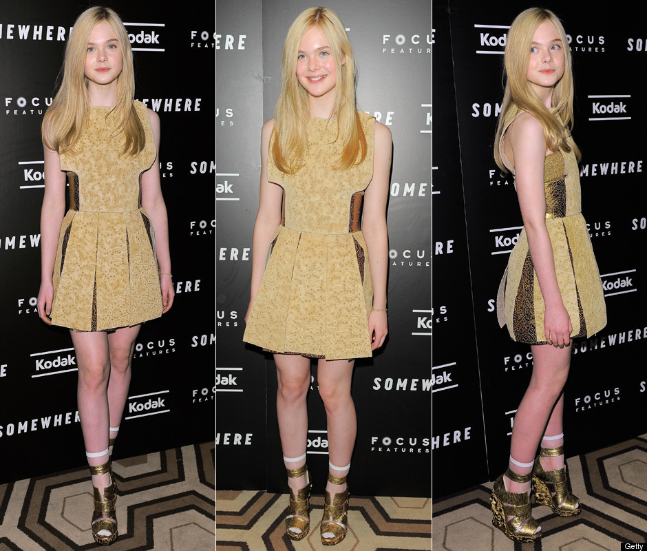 elle fanning, 12 years old, steps out in neck-to-toe rodarte (photos ...