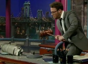 Rogen Gavel Smash Letterman