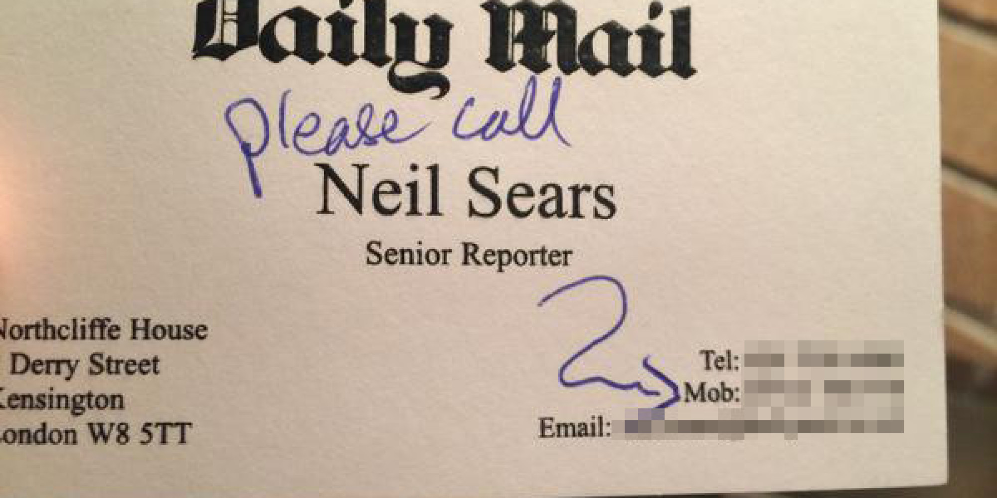 Russell Brand Tweets Journalist, Neil Sear's Phone Number To 8.7 Million Followers ...2000 x 1000