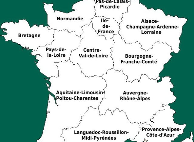 france carte con le nouvelles region et capitale - Image