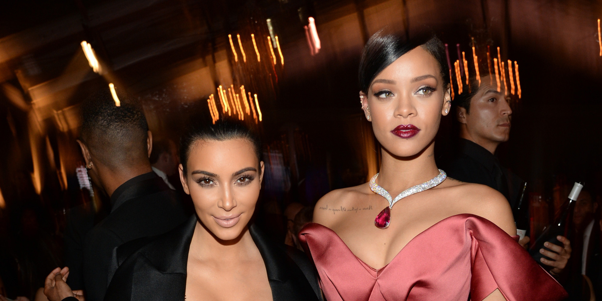 Rihanna And Kim Kardashian Look Striking Together At Diamond Ball