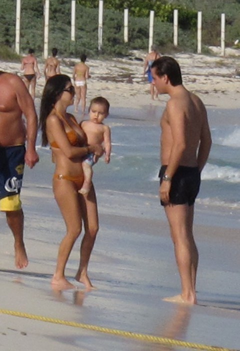 Kourtney Kardashian In A Bikini With Baby Mason On Vacation 