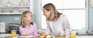 parent talking to kid