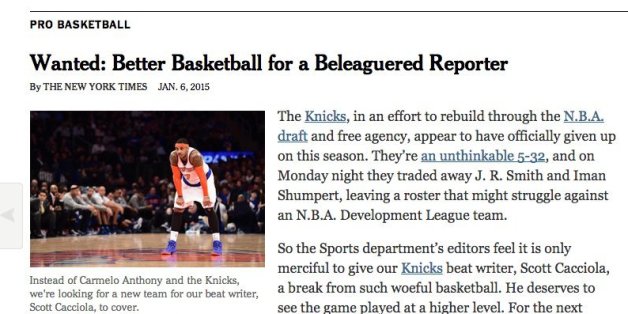 Images New York Times Trolls Horrible Knicks With Amazing Images New York Times Trolls Horrible Knicks With Amazing