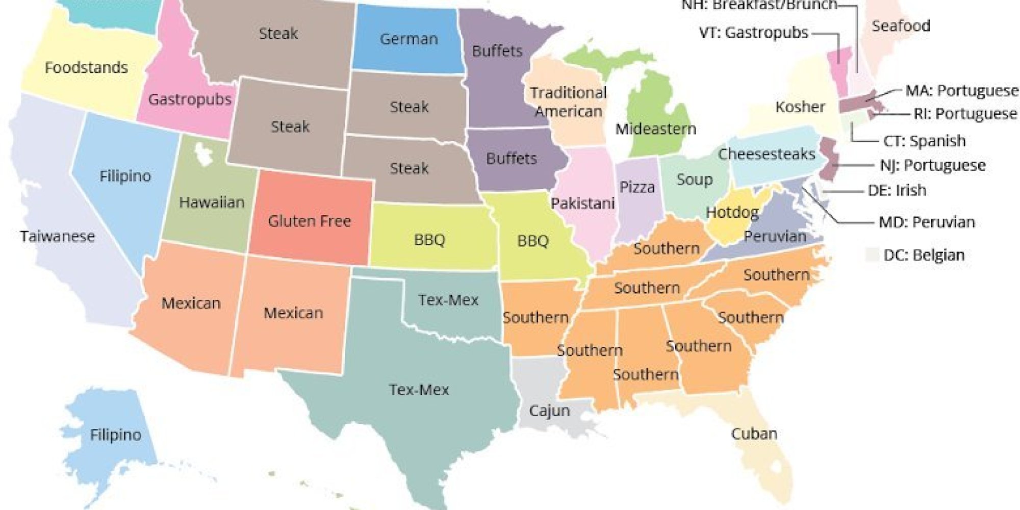 Here Is The Most Disproportionately Popular Cuisine In Each State