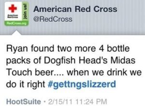 Red Cross Tweet Dogfish Head Midas Touch Beer