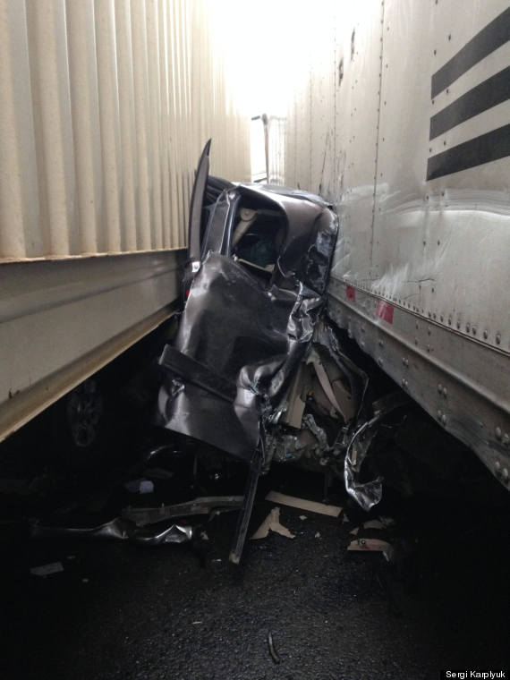 Driver Sandwiched By 2 Semi Trucks Describes Horrifying Crash Photo 