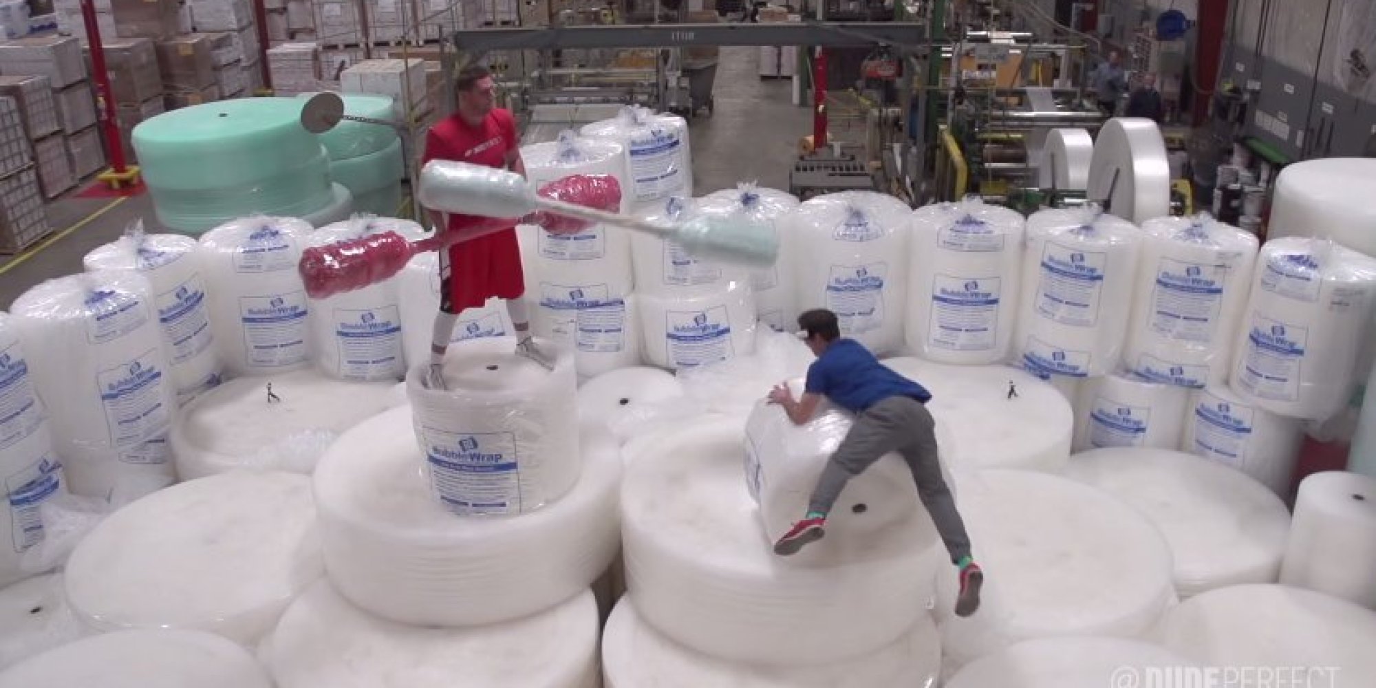 Five Guys Wage War In Awesome Bubble Wrap Battle, Make Us Green With