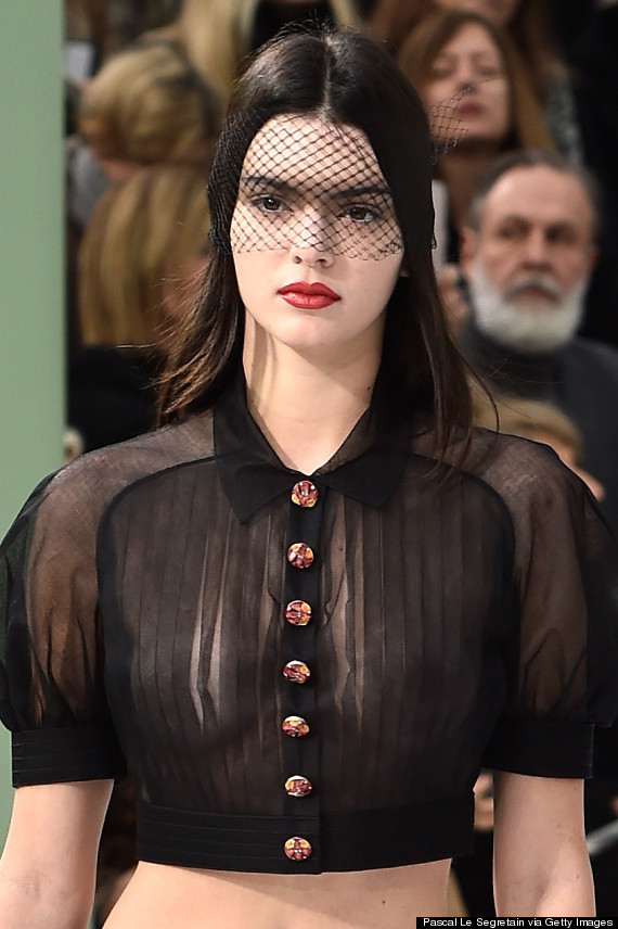 kendall jenner,Kendall Jenner Stuns in Skin Bearing Dress at Chanel's Paris Fashion Week Show