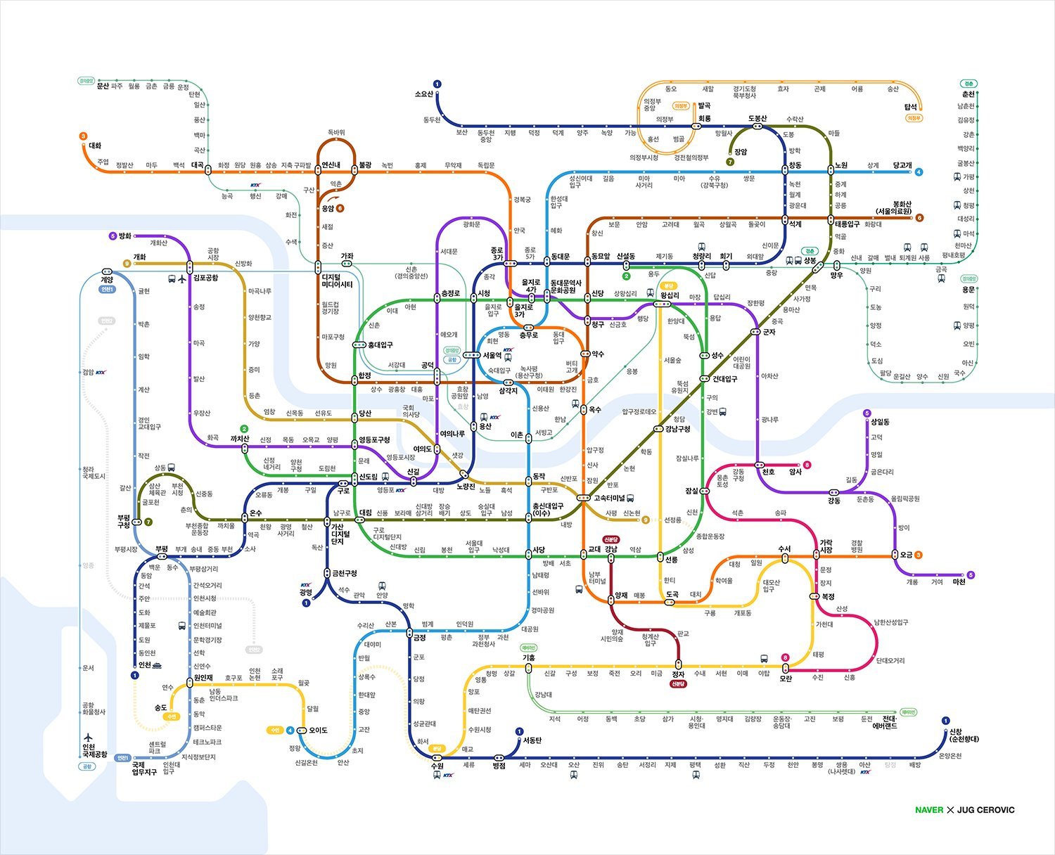 네이버가 새로 만든 지하철 노선도.Gisa : Mlbpark