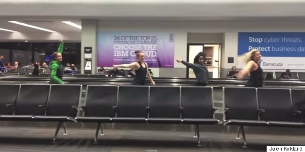 This University Tumbling Team's Flight Got Delayed, So They Channeled Beyonce