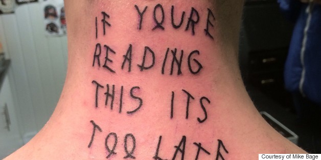 Some Guy Got Drake's Mixtape Art Tattooed On His Neck Because YOLO
