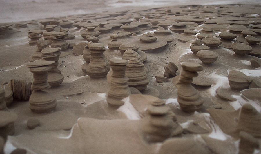 many sand sculptures