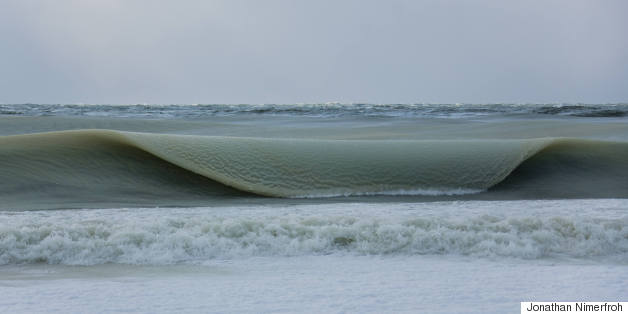 Ethereal 'Slurpee' Waves Roll Onto Frigid Nantucket Beach
