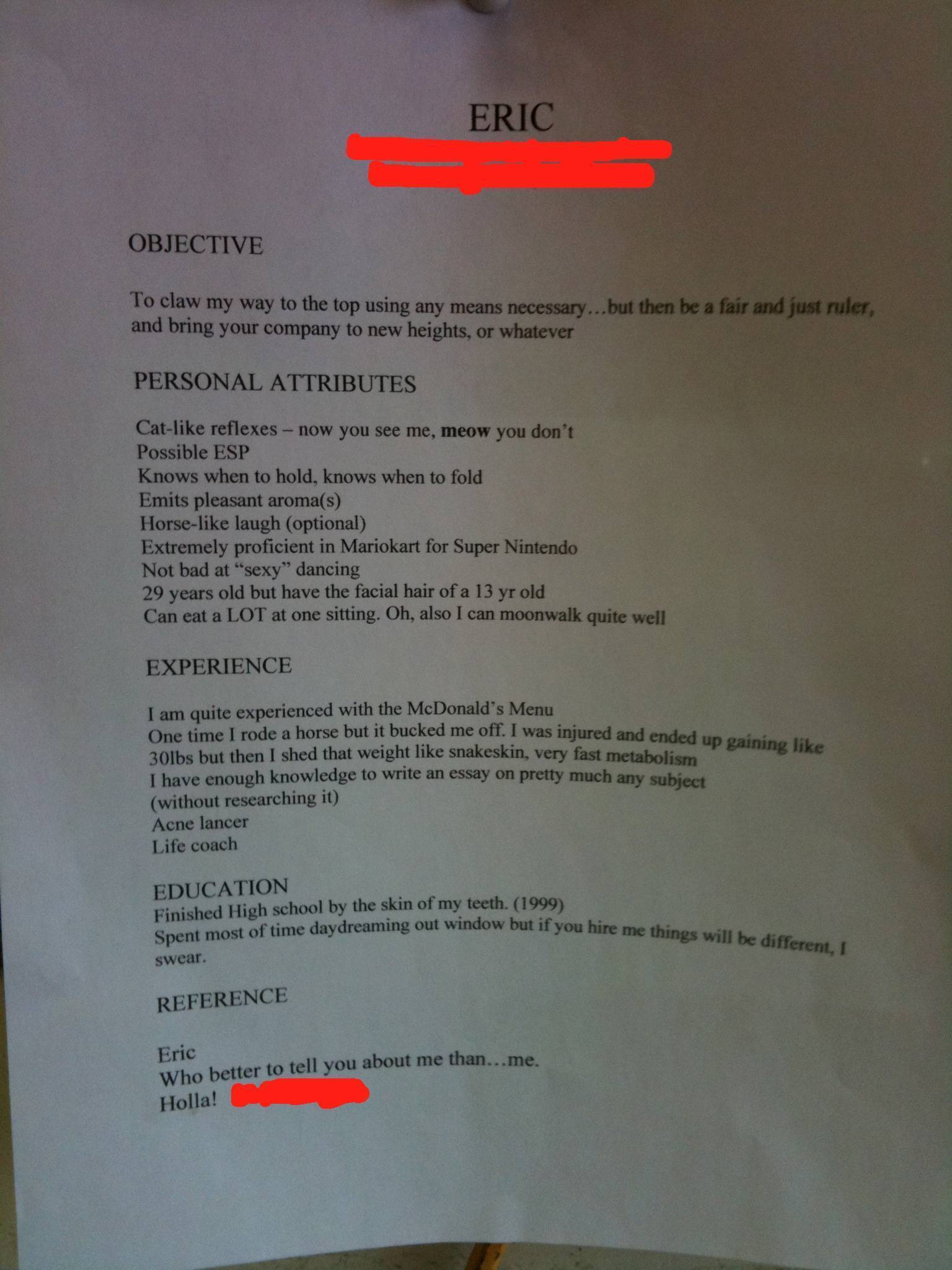resume fail or win depending on your point of view  photo