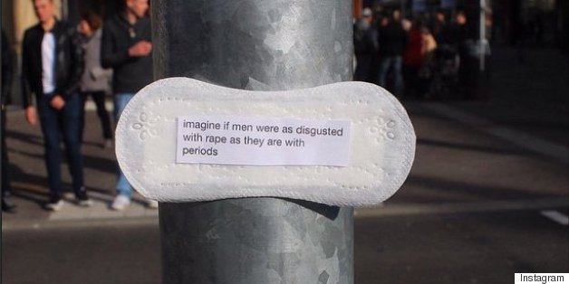 Woman Slaps Period Pads All Over Her Town For A Very Important Reason