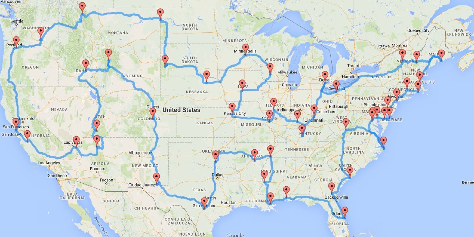 Le Roadtrip Ultime Aux États-Unis: Voici Le Trajet Idéal Pour 50 Arrêts ...