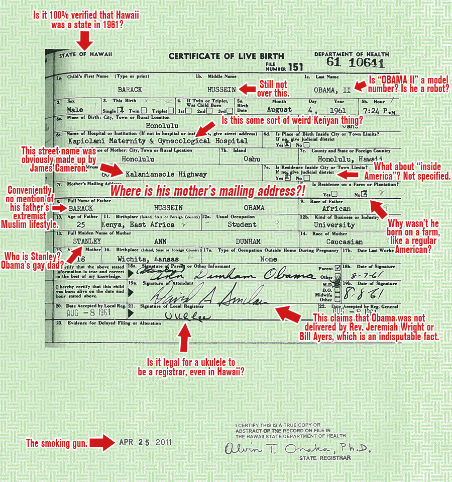 Funny Birth Certificate