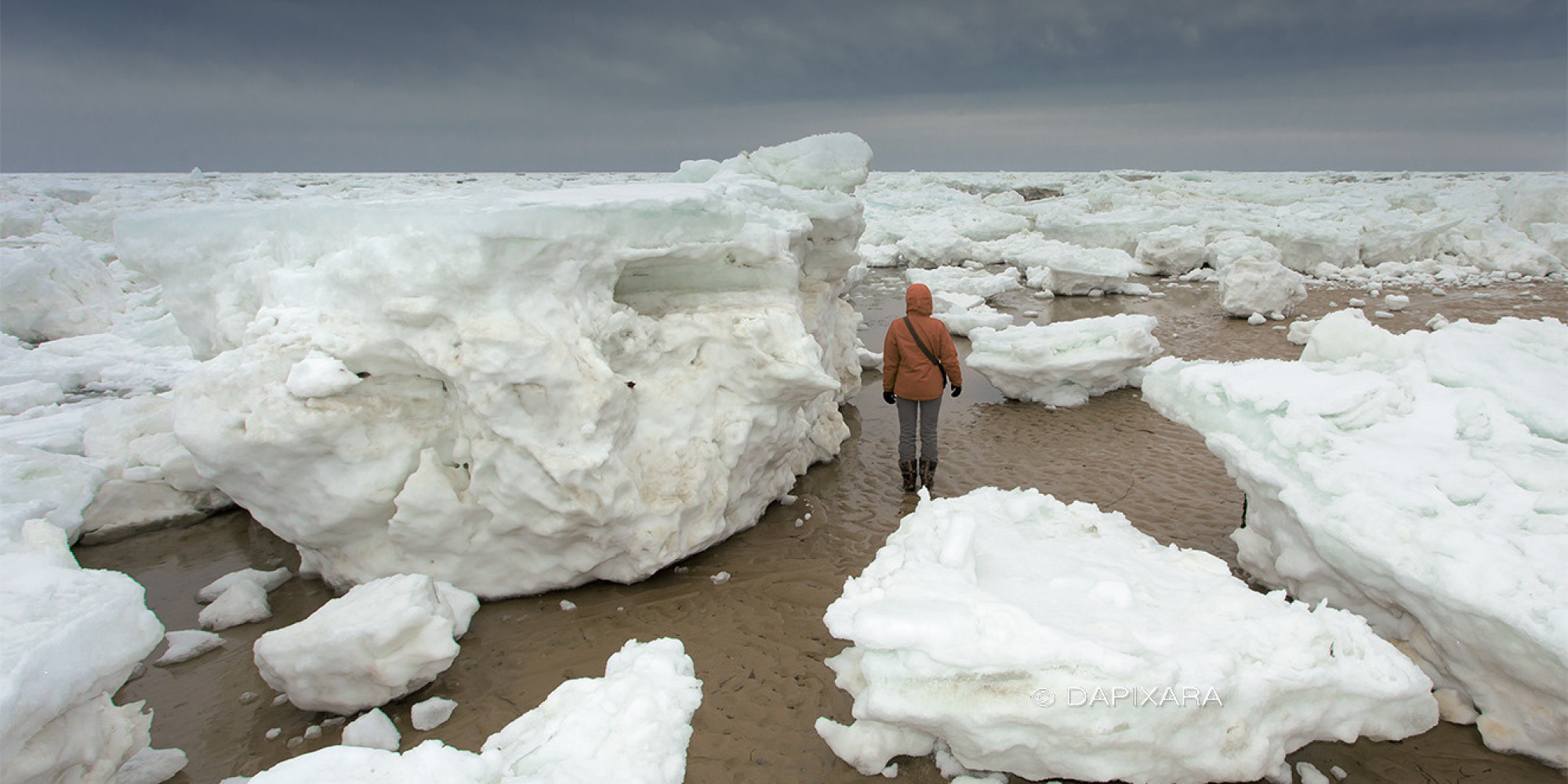 Ice Chunks Taller Than People Washed Up On The Shores Of Cape Cod