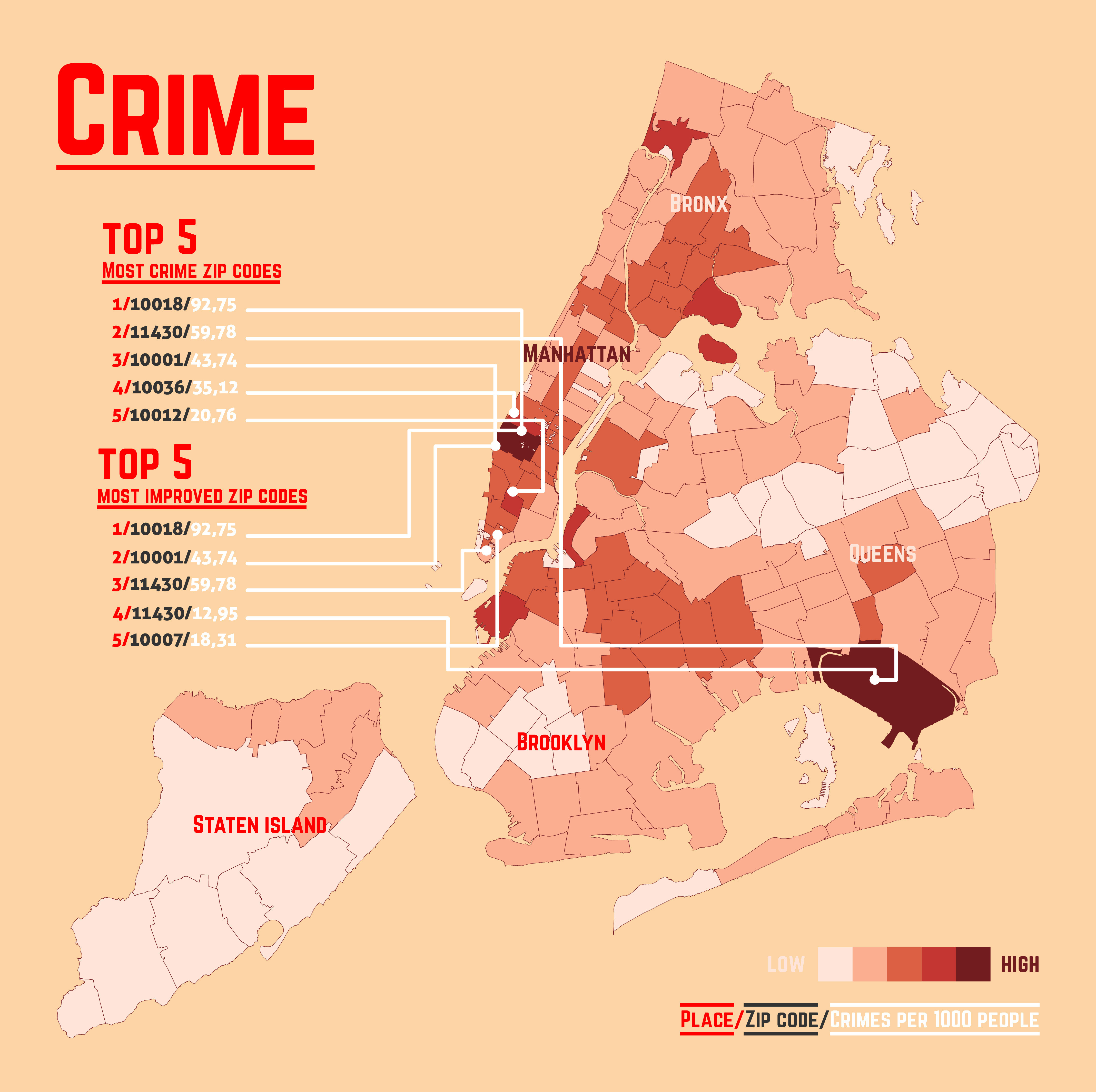 dangerous places in new york map