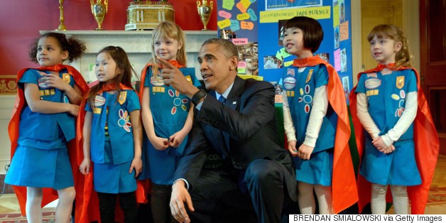 Adorable Girl Scouts Ask Obama 'What Have You Come Up With?' And Then They Hug It Out