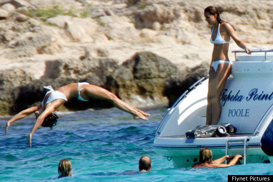 Pippa does a backflip while Kate watches Prince William grabs hold of Pippa