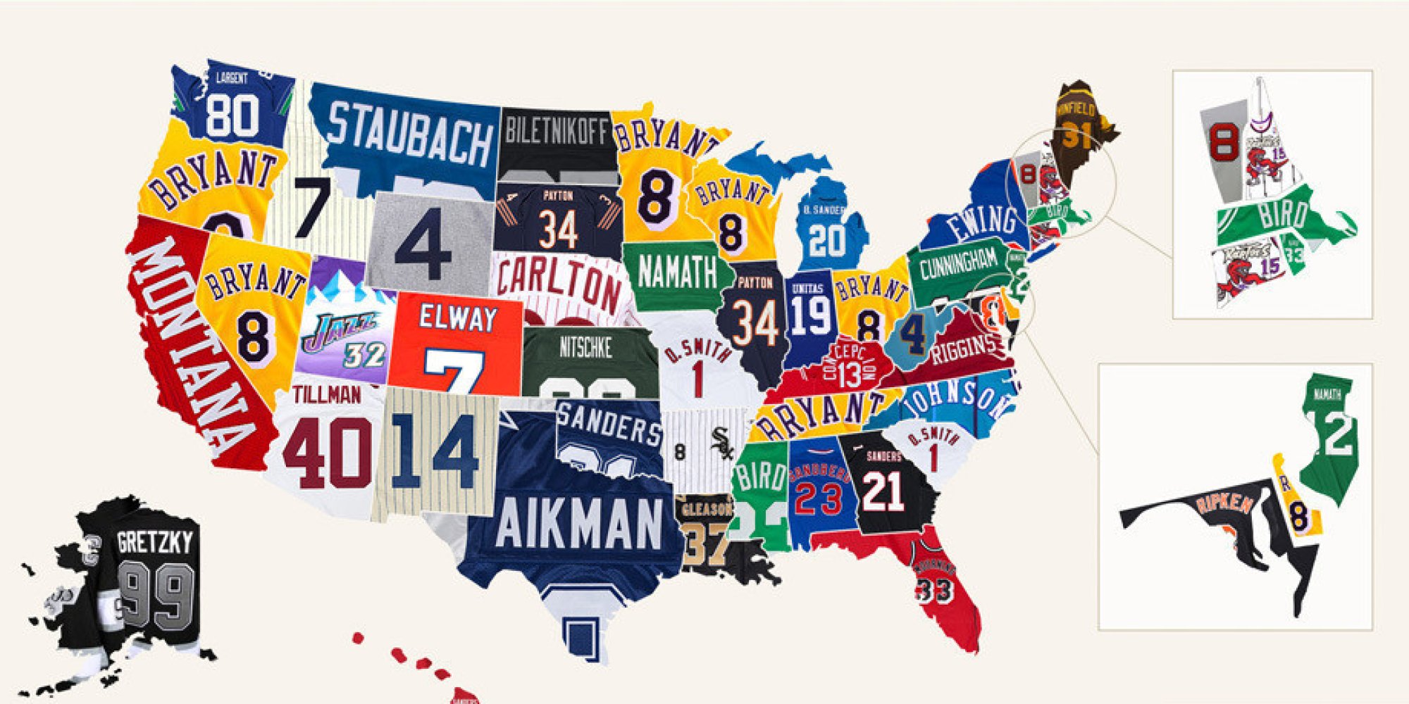Here Are The Most Popular Throwback Jerseys In Each State HuffPost